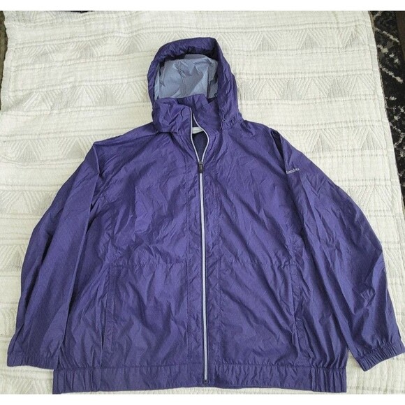 Columbia Women’s Windbreaker Jacket 3X – Blue Zip Up with Tuckaway Hood - Picture 1 of 4